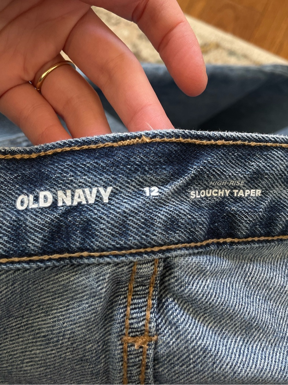 Old Navy High Rise Slouchy Taper denim button fly - Picture 9 of 10